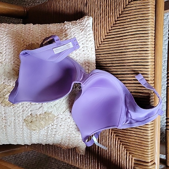 Ambrielle organic cotton full coverage purple bra, 32DD - Picture 5 of 11